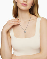 Initial Charm in Sterling Silver with Diamond V