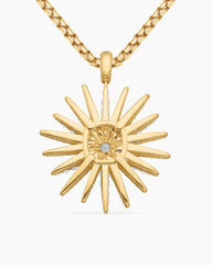 Starburst Pendant in 18K Yellow Gold with Full Pavé Diamonds, 33.7mm