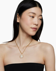 Starburst Pendant in 18K Yellow Gold with Full Pavé Diamonds, 33.7mm