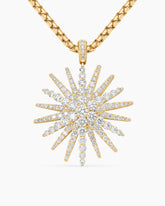Starburst Pendant in 18K Yellow Gold with Full Pavé Diamonds, 33.7mm
