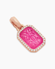Petrvs® Bee Amulet in 18K Rose Gold with Rubellite and Diamonds, 15mm