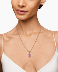 Petrvs® Bee Amulet in 18K Rose Gold with Rubellite and Diamonds, 15mm