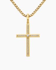 Modern Renaissance® Cross Pendant in 18K Yellow Gold with Diamonds, 34mm