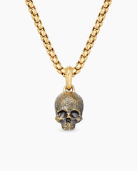 Memento Mori Skull Amulet in 18K Yellow Gold, 16mm