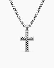 Exotic Stone Cross in Sterling Silver with Black Onyx, 23mm