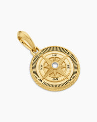 Maritime® Compass Amulet in 18K Yellow Gold with Center Diamond, 20mm