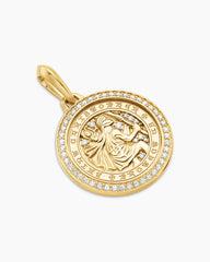 St. Christopher Amulet in 18K Yellow Gold with Diamonds, 28.5mm