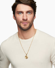 St. Christopher Amulet in 18K Yellow Gold with Diamonds, 28.5mm