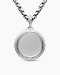 St. Christopher Amulet in Sterling Silver with Black Diamonds, 28.5mm