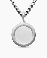 St. Christopher Amulet in Sterling Silver with Diamonds, 28.5mm