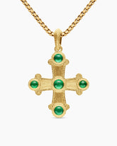 Shipwreck Cross Amulet in 18K Yellow Gold with Emeralds, 33mm