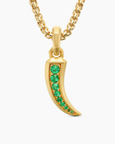 Petrvs® Claw Amulet in 18K Yellow Gold with Emeralds, 20mm