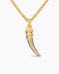 Tusk Amulet with Pavé Blue and Violet Sapphires and 18K Yellow Gold, 29mm