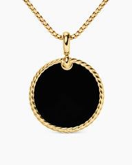 DY Elements® Disc Pendant in 18K Yellow Gold with Black Onyx Reversible to Mother of Pearl, 32mm