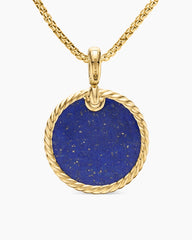 DY Elements® Disc Pendant in 18K Yellow Gold with Lapis, 24mm