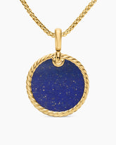 DY Elements® Disc Pendant in 18K Yellow Gold with Lapis, 24mm