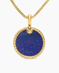 DY Elements® Disc Pendant in 18K Yellow Gold with Lapis, 24mm