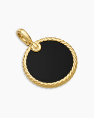 DY Elements® Disc Pendant in 18K Yellow Gold with Black Onyx Reversible to Mother of Pearl, 24mm