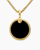 DY Elements® Disc Pendant in 18K Yellow Gold with Black Onyx Reversible to Mother of Pearl, 24mm