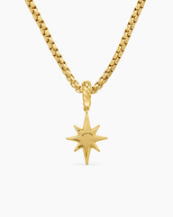 North Star Amulet in 18K Yellow Gold with Diamonds, 15mm