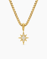 North Star Amulet in 18K Yellow Gold with Diamonds, 15mm