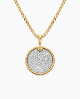 DY Elements® Disc Pendant in 18K Yellow Gold with Diamonds, 24mm