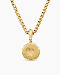 SY Heart Amulet in 18K Yellow Gold with Diamonds, 13.5mm