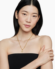 SY Heart Amulet in 18K Yellow Gold with Diamonds, 13.5mm