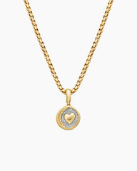 SY Heart Amulet in 18K Yellow Gold with Diamonds, 13.5mm