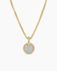 DY Elements® Disc Pendant in 18K Yellow Gold with Diamonds, 14mm