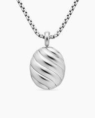 Sculpted Cable Locket in Sterling Silver, 27mm