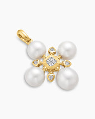 Renaissance® Pearl Pendant in 18K Yellow Gold with Pearls and Diamonds, 29.4mm