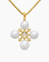 Renaissance® Pearl Pendant in 18K Yellow Gold with Pearls and Diamonds, 29.4mm