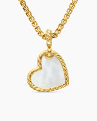 DY Elements® Heart Amulet in 18K Yellow Gold with Mother of Pearl and Diamonds, 18.7mm