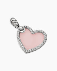 DY Elements® Heart Amulet in Sterling Silver with Pink Opal and Diamonds, 18.7mm