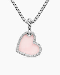 DY Elements® Heart Amulet in Sterling Silver with Pink Opal and Diamonds, 18.7mm