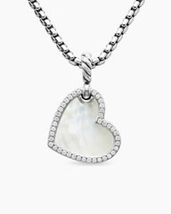 DY Elements® Heart Amulet in Sterling Silver with Mother of Pearl and Diamonds, 18.7mm