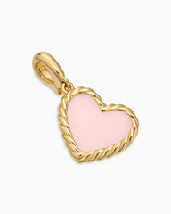 DY Elements® Heart Amulet in 18K Yellow Gold with Pink Opal, 15.2mm