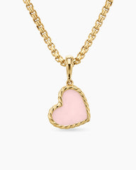 DY Elements® Heart Amulet in 18K Yellow Gold with Pink Opal, 15.2mm