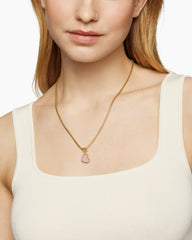 DY Elements® Heart Amulet in 18K Yellow Gold with Pink Opal, 15.2mm