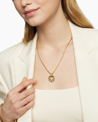 DY Elements® Dove Pendant in 18K Yellow Gold with Diamonds, 22mm