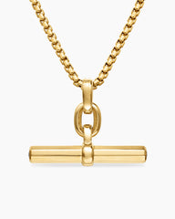Lexington E/W Barrel Pendant in 18K Yellow Gold with Diamonds, 36mm