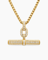 Lexington E/W Barrel Pendant in 18K Yellow Gold with Diamonds, 36mm