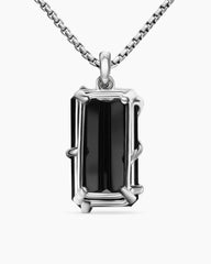 Cable Wrap Amulet in Sterling Silver with Black Onyx and Diamonds, 32mm
