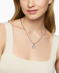 DY Elements® Disc Pendant in Sterling Silver with Diamonds, 14mm