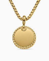 DY Elements® Disc Pendant in 18K Yellow Gold with Diamonds, 21.2mm