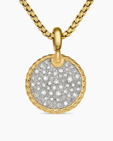 DY Elements® Disc Pendant in 18K Yellow Gold with Diamonds, 21.2mm