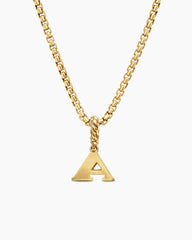 Pavé Initial Pendant in 18K Yellow Gold with Diamond A