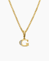 Pavé Initial Pendant in 18K Yellow Gold with Diamond G