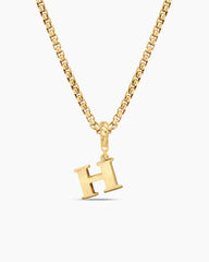 Pavé Initial Pendant in 18K Yellow Gold with Diamond H